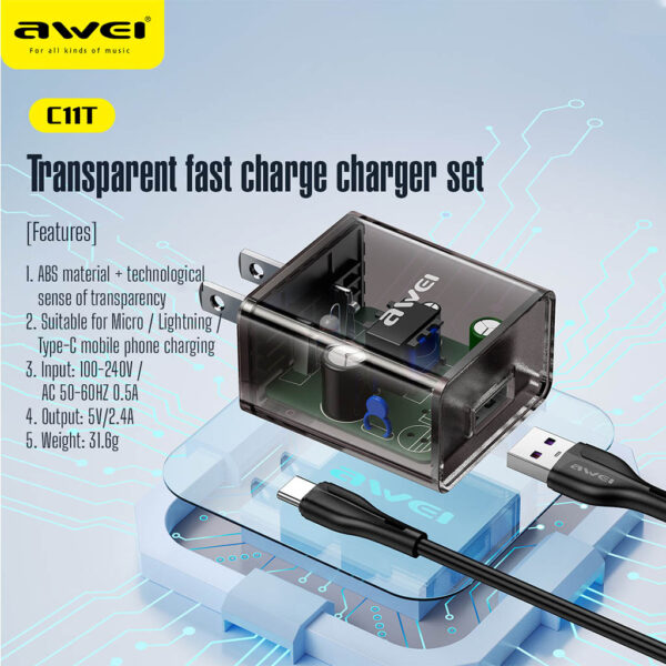 Awei C11T Fast Charging Type-C - Image 2
