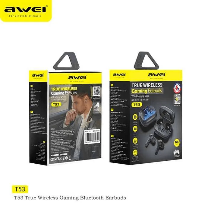 Awei T53 TWS Colorful Light Wireless Earbuds - Image 3